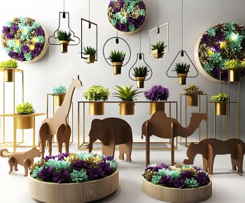 Modern Potted Green Plant-ID:709340104