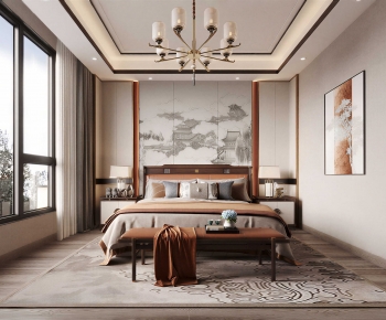 New Chinese Style Bedroom-ID:218003996