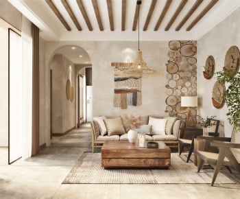 Wabi-sabi Style A Living Room-ID:899709948