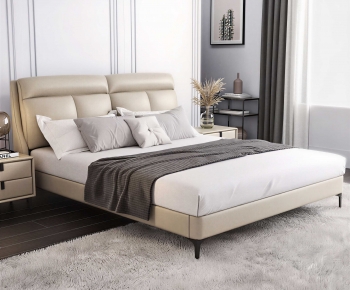 Modern Double Bed-ID:160487895
