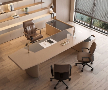 Modern Office Desk And Chair-ID:676512962