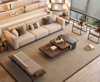 New Chinese Style Sofa Combination-ID:857100587