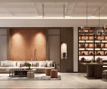 New Chinese Style A Living Room-ID:571194891