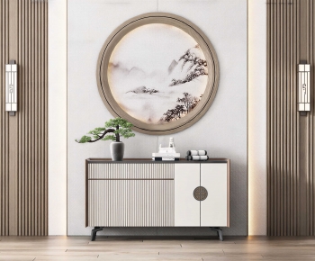 New Chinese Style Entrance Cabinet-ID:626245987