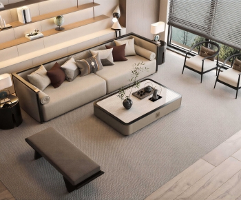 New Chinese Style Sofa Combination-ID:649075039