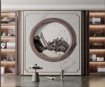 New Chinese Style TV Wall-ID:204386951