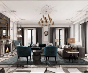 French Style A Living Room-ID:253792055