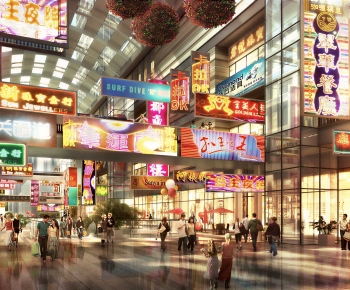 Hong Kong Style Commercial Street-ID:765578992