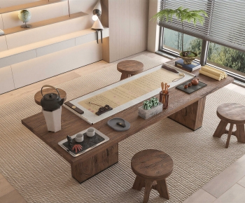 New Chinese Style Computer Desk And Chair-ID:555344102