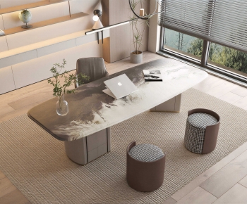 Modern Computer Desk And Chair-ID:117721083