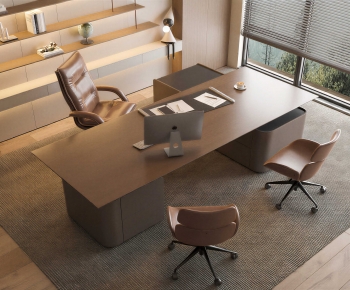 Modern Office Desk And Chair-ID:292270904