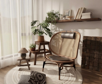 Wabi-sabi Style Lounge Chair-ID:615025043