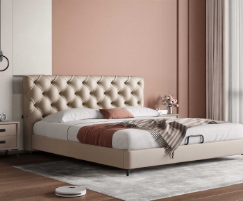 Modern Double Bed-ID:861342916