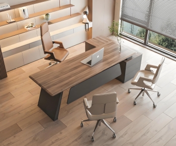 Modern Office Desk And Chair-ID:632672073
