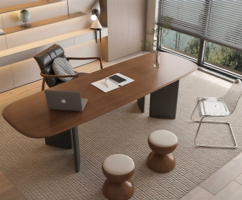 Modern Computer Desk And Chair-ID:256947045