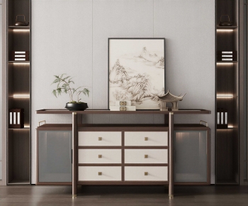 New Chinese Style Entrance Cabinet-ID:100379065