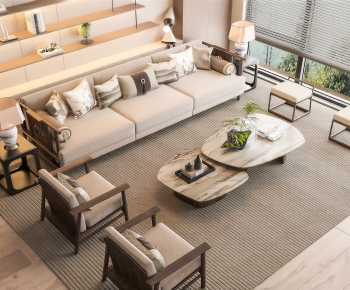 New Chinese Style Sofa Combination-ID:801640038