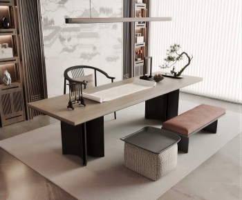 New Chinese Style Computer Desk And Chair-ID:979510078