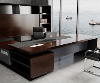 Modern Office Desk And Chair-ID:153038024