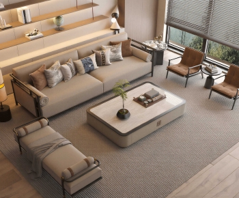 New Chinese Style Sofa Combination-ID:652031907
