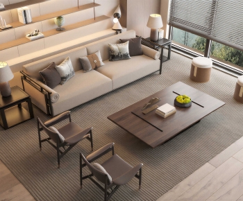 New Chinese Style Sofa Combination-ID:665811061