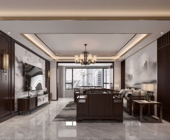 New Chinese Style A Living Room-ID:291624075