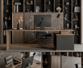 Modern Office Desk And Chair-ID:675092944