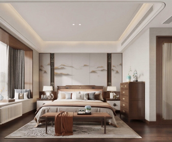 New Chinese Style Bedroom-ID:684990943