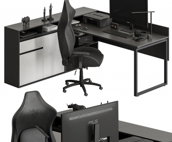 Modern Office Desk And Chair-ID:824562076