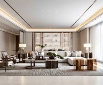 New Chinese Style A Living Room-ID:255548951