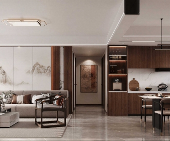 New Chinese Style A Living Room-ID:142629159