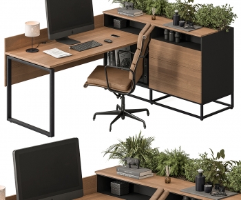 Modern Office Desk And Chair-ID:264271026