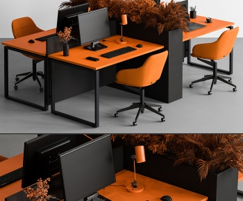Modern Office Desk And Chair-ID:141439916