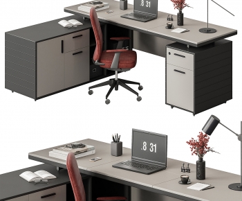 Modern Office Desk And Chair-ID:250639946
