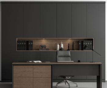 Modern Office Desk And Chair-ID:891851905