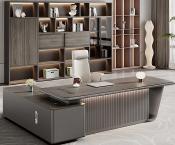 Modern Office Desk And Chair-ID:585458998