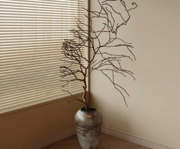 Wabi-sabi Style Ground Green Plant Potted Plants-ID:321057085