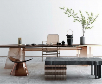 New Chinese Style Tea Tables And Chairs-ID:445660114