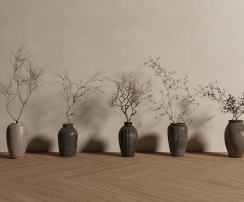 Wabi-sabi Style Ground Green Plant Potted Plants-ID:639138947