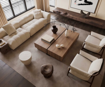 Wabi-sabi Style Sofa Combination-ID:189639098