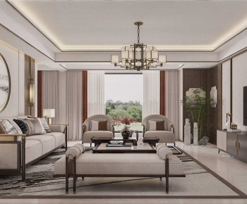 New Chinese Style A Living Room-ID:867302894