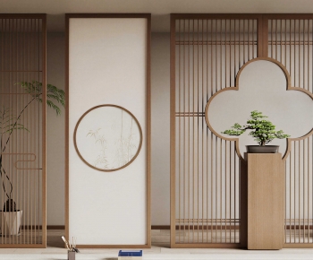 New Chinese Style Wooden Screen Partition-ID:409622914