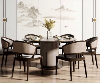 New Chinese Style Dining Table And Chairs-ID:970685017