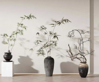 Wabi-sabi Style Potted Green Plant-ID:245321998