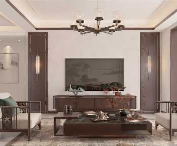 New Chinese Style A Living Room-ID:284977911