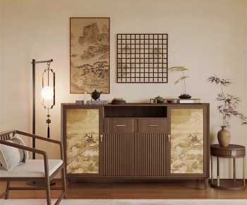 New Chinese Style Entrance Cabinet-ID:148242009