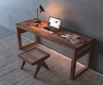 Wabi-sabi Style Computer Desk And Chair-ID:512314081
