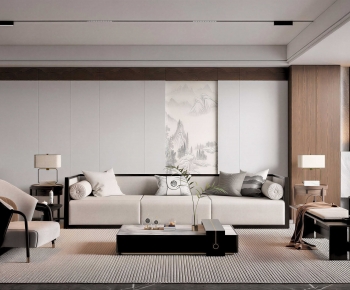 New Chinese Style A Living Room-ID:830850641