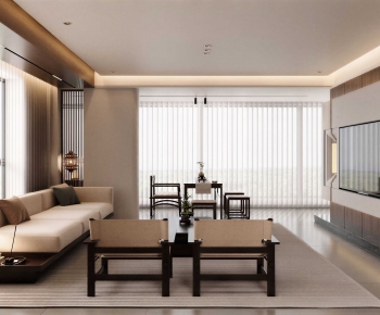 New Chinese Style A Living Room-ID:862828978