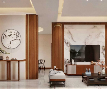 New Chinese Style A Living Room-ID:118880371